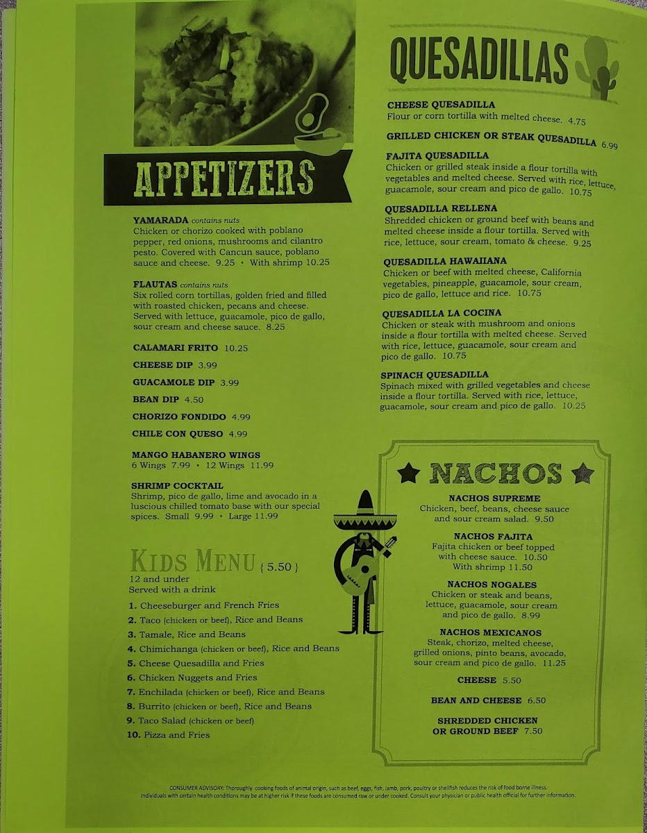 La Cocina Mexican Restaurant Menu - Image 3